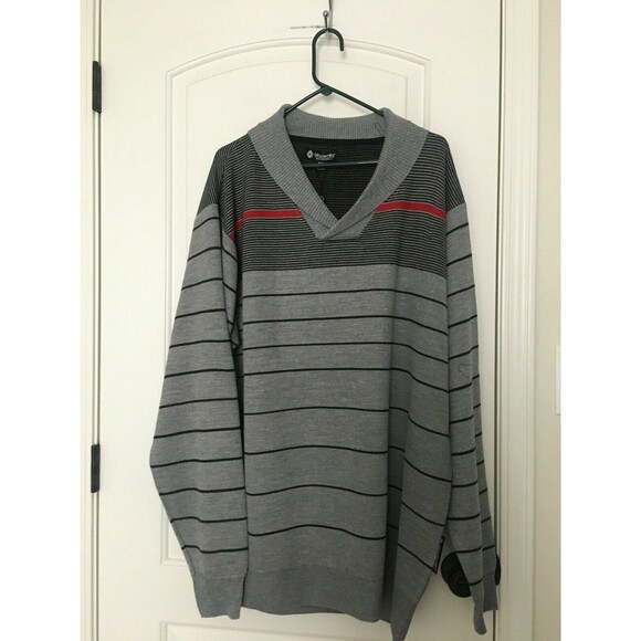 Akademiks Men's Big & Tall Striped Cardigan Sweater Size 4XL Multi-Color - Picture 2 of 11